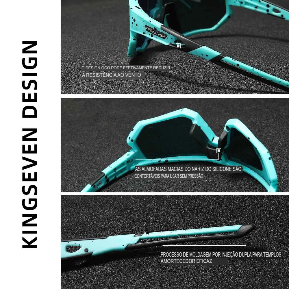 Óculos de Ciclismo Fotocromático Polarizado KingSeven - Lentes TAC e Proteção UV