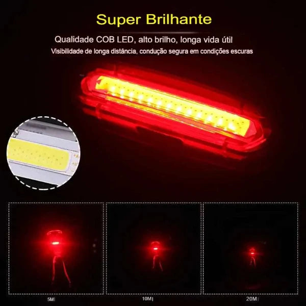 Luz Traseira para Bicicleta LED COB Acessorios [ Lanternas -bicicleta ] - Luz Traseira para Bicicleta LED COB Vodebike - Loja Oficial 