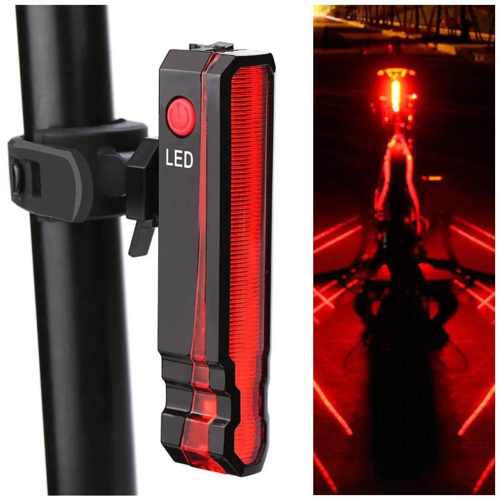 Farol Traseiro Bike Laser Line USB Recarregável - VodeBike