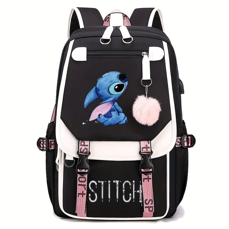 Mochila Escolar do Stitch com Grande Capacidade e Porta USB - VodeBike Mochila Escolar do Stitch com Grande Capacidade e Porta USB - VodeBike VodeBike Preta 