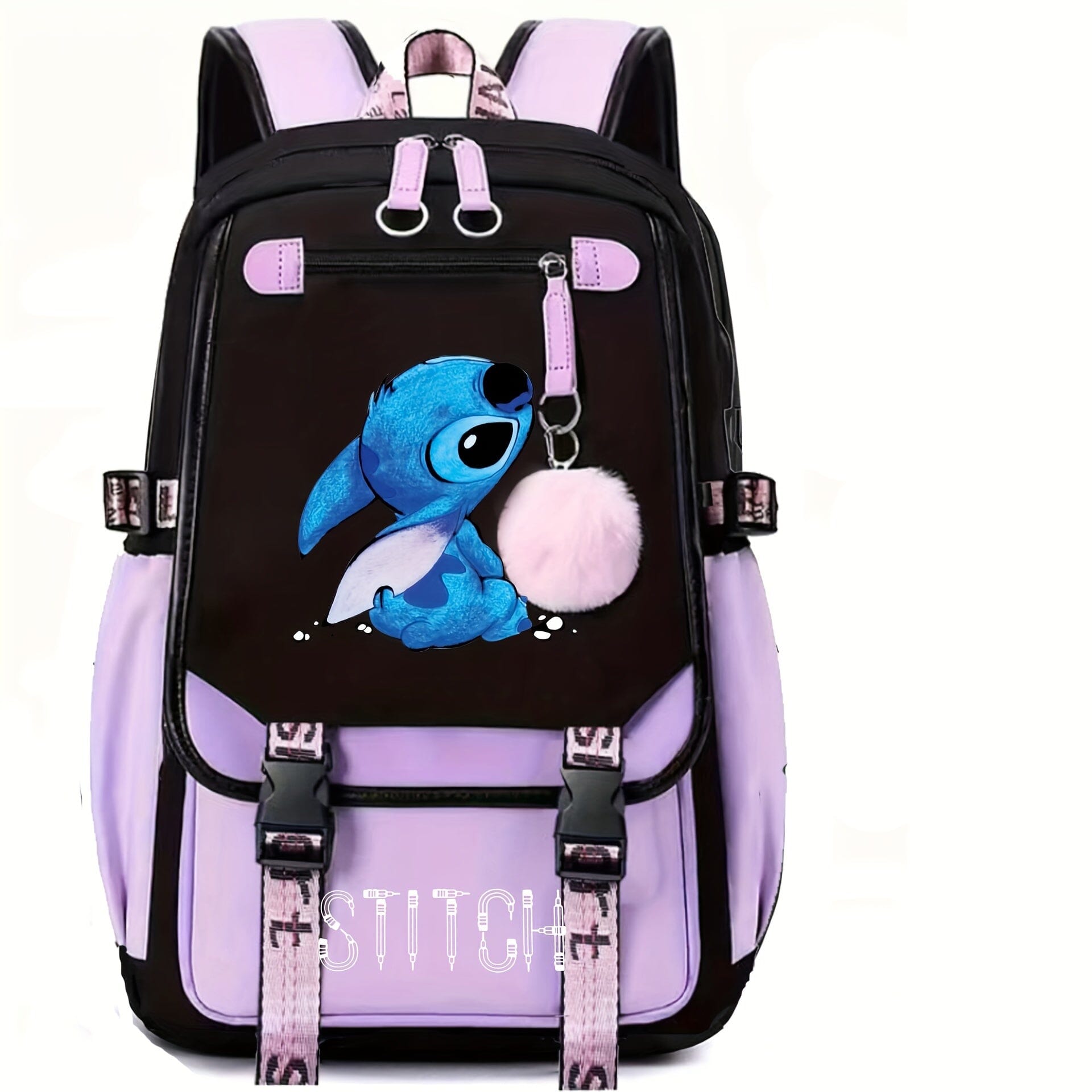 Mochila Escolar do Stitch com Grande Capacidade e Porta USB - VodeBike Mochila Escolar do Stitch com Grande Capacidade e Porta USB - VodeBike VodeBike Roxo 