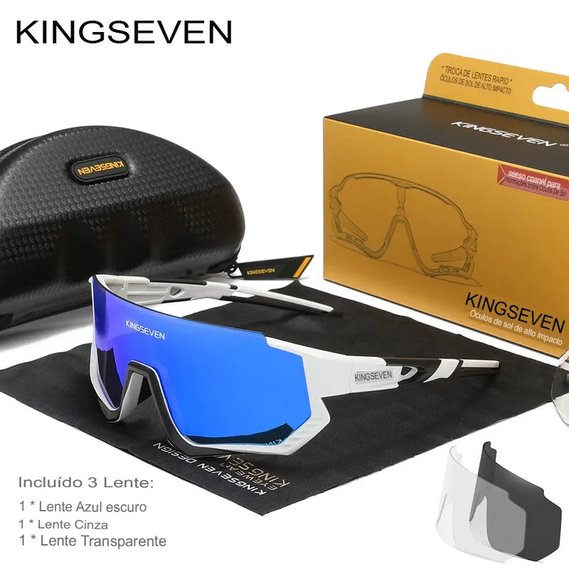 Óculos de Ciclismo Fotocromático Polarizado KingSeven - Lentes TAC e Proteção UV