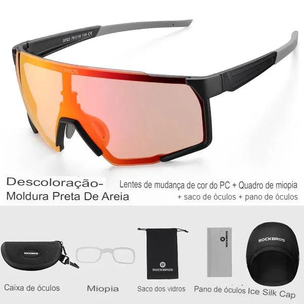 Óculos de Ciclismo ROCKBROS - Lentes Polarizadas e Fotocromáticas - VodeBike