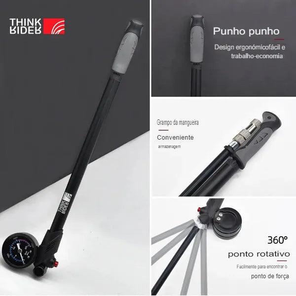 Bomba de Ar Portátil 300psi com Manômetro - Ideal para MTB e Suspensão - VodeBike