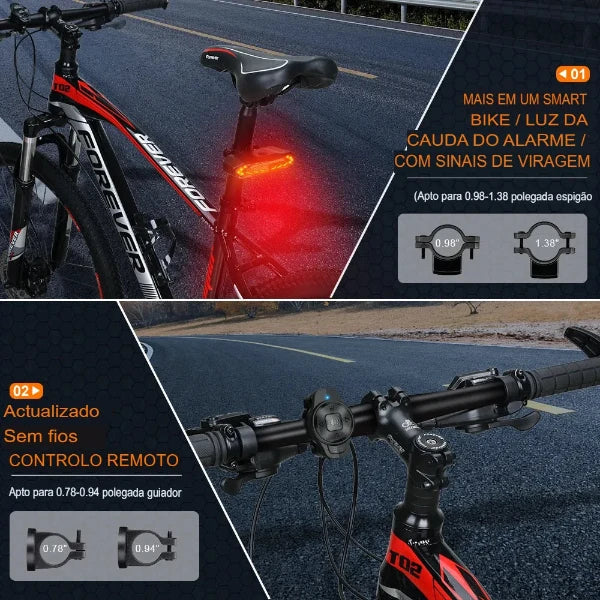 Luz Traseira Inteligente para Bicicleta com Sinalizadores Acessorios [ Lanternas -bicicleta ] - Luz Traseira Inteligente para Bicicleta com Sinalizadores Vodebike - Loja Oficial 